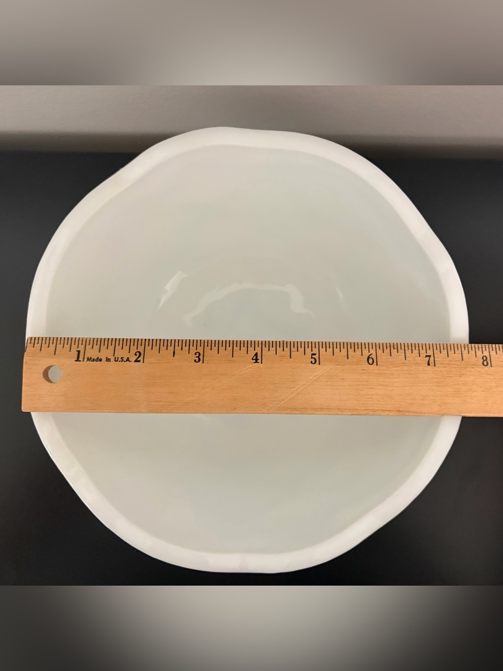 White Scalloped Milk Glass Bowl - Picture 4 of 5
